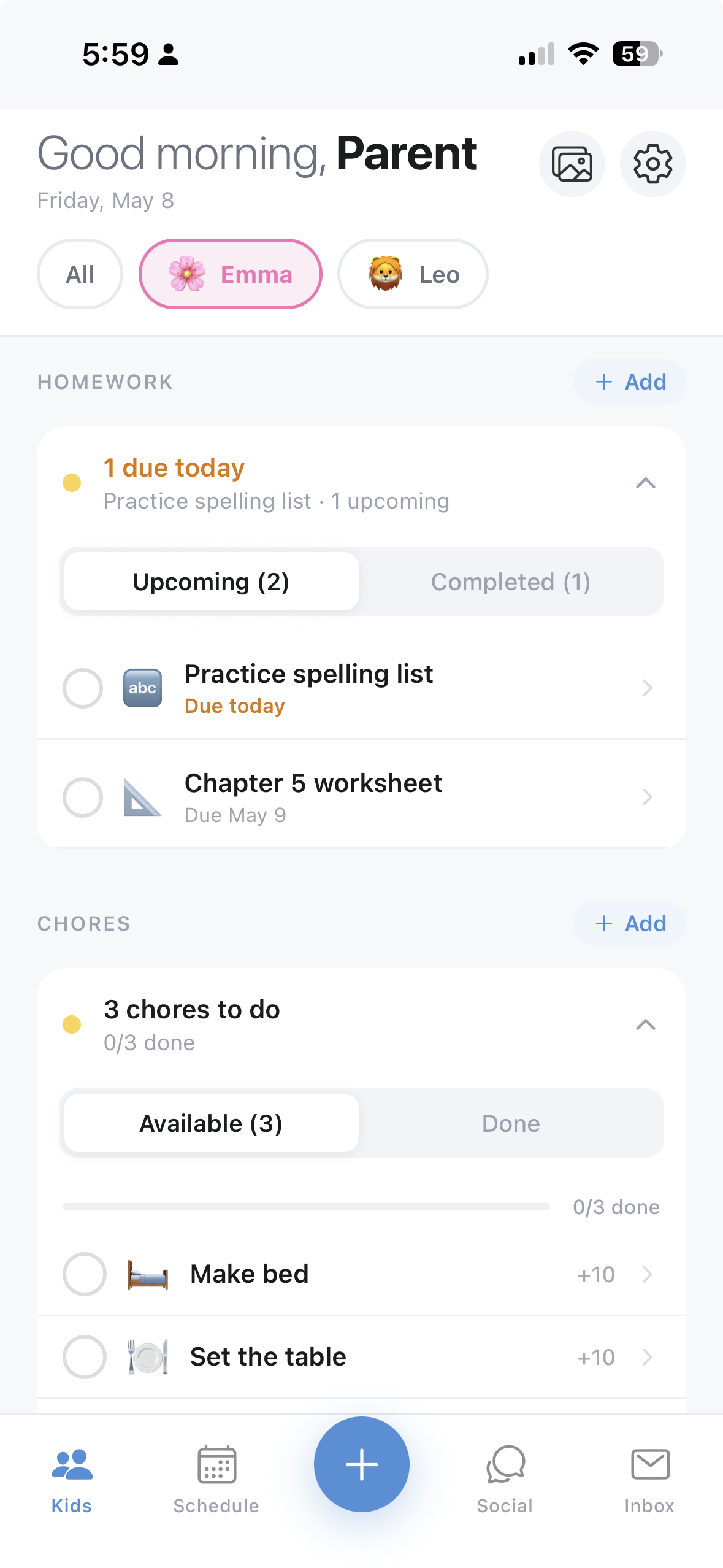 Homework tracking
